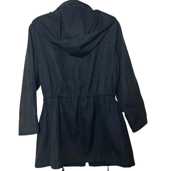 London Fog Women’s Water Resistant Hooded Raincoat Black Size Large - Picture 2 of 9